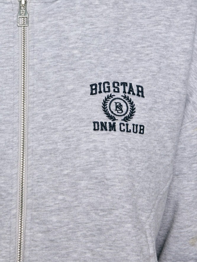 Bluza damska z kapturem rozpinana szara Madelina 901