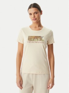 EA7 Emporio Armani T-Shirt 7W001093 AF10373 U1088 Beżowy Regular Fit