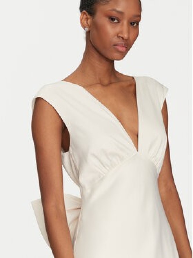 YAS Sukienka wieczorowa Dottea 26036356 Écru Regular Fit