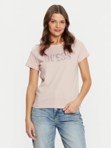 Guess T-Shirt W5RI19 I3Z14 Beżowy Regular Fit