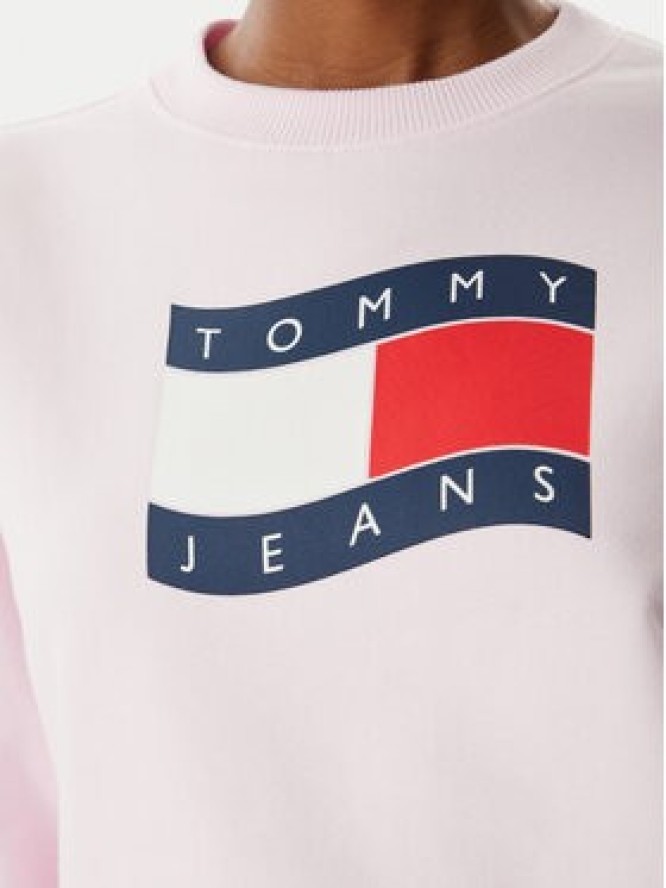 Tommy Jeans Bluza Wavy Flag DW0DW22742 Różowy jasny Boxy Fit