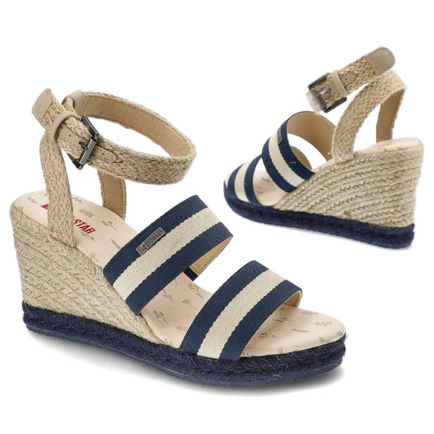 Beżowe Sandały Big Star Stylowe Espadryle Damskie