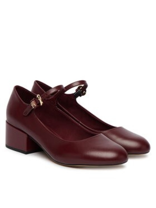 Tommy Hilfiger Czółenka Heeled Maryjane Buckle FW0FW09347 Bordowy