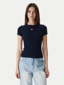 Tommy Jeans Longsleeve Badge DW0DW17881 Granatowy Slim Fit