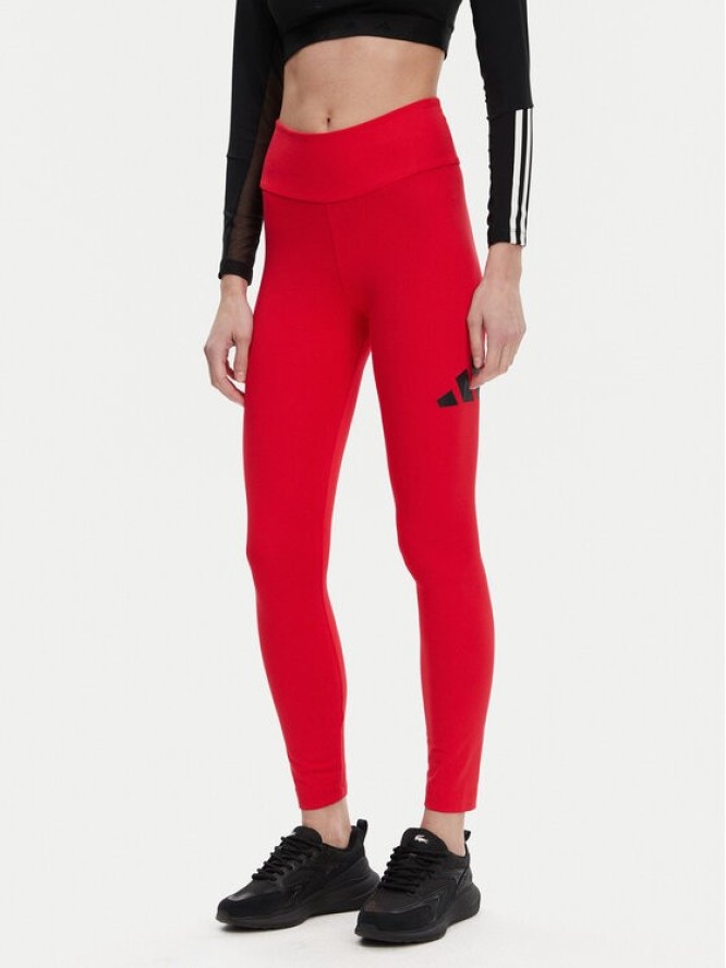 adidas Legginsy Essentials Big Logo JH1187 Czerwony Slim Fit