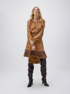 Wzorzysta sukienka z wiskozy - wielobarwny