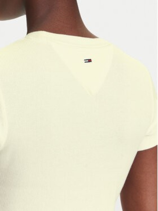 Tommy Jeans T-Shirt DW0DW21421 Écru Slim Fit