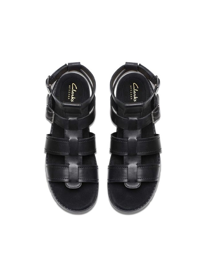 Clarks Skórzane sandały "Orinoco Cove" w kolorze czarnym na obcasie rozmiar: 39,5