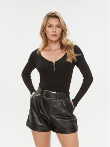 Morgan Sweter 232-MBANZA Czarny Slim Fit