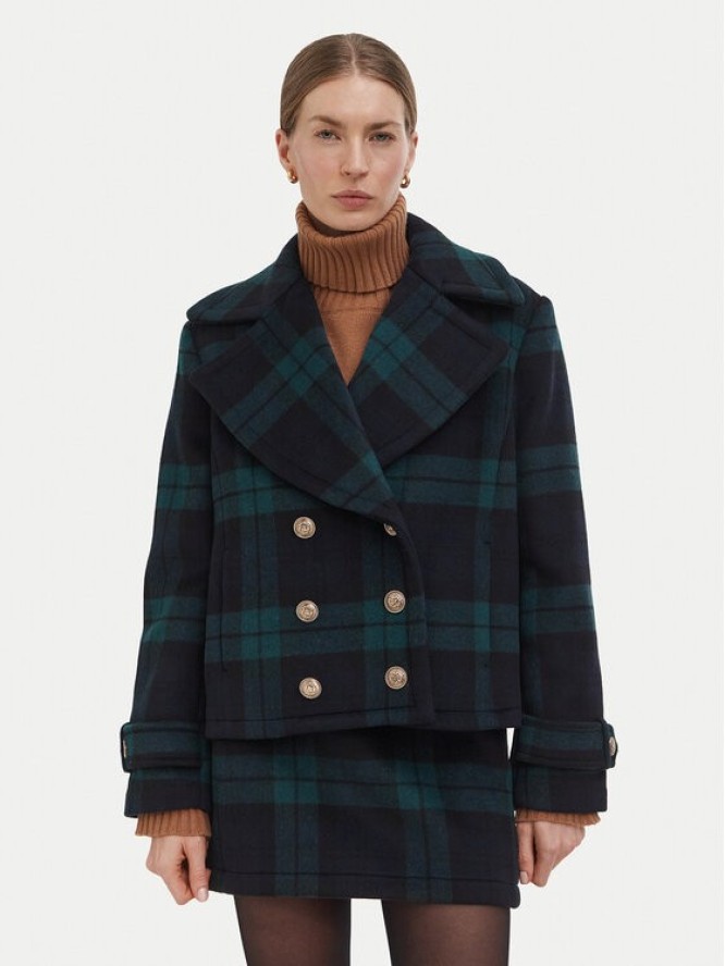 Liu Jo Płaszcz wełniany WF6352 T719A Granatowy Relaxed Fit