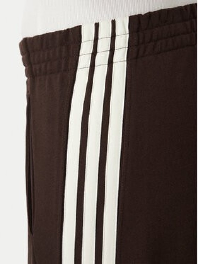 adidas Spodnie dresowe 3-Stripes KW7703 Brązowy ciemny Wide Leg