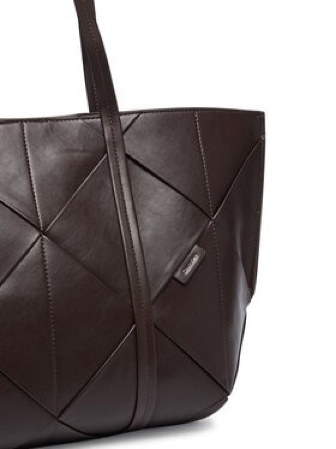 Calvin Klein Torebka Woven Medium Carryall LV04F3548G Brązowy