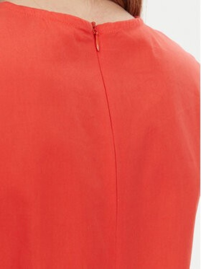 Selmark Sukienka letnia BL495 Koralowy Regular Fit