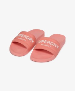 superdry klapki Destination Pool z wyściełanym paskiem – Peach Amber Pink