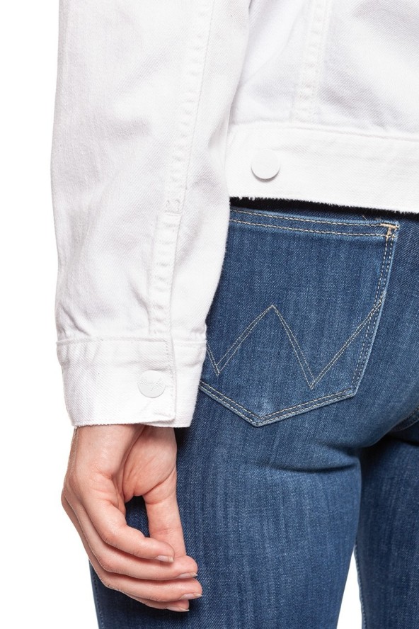 DAMSKA KURTKA JEANSOWA WRANGLER RETRO JACKET WHITE DAMAGED W415DM12Q 112128781