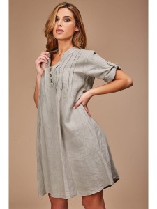 Le Monde du Lin Lniana sukienka w kolorze szarobrązowym rozmiar: 36/38