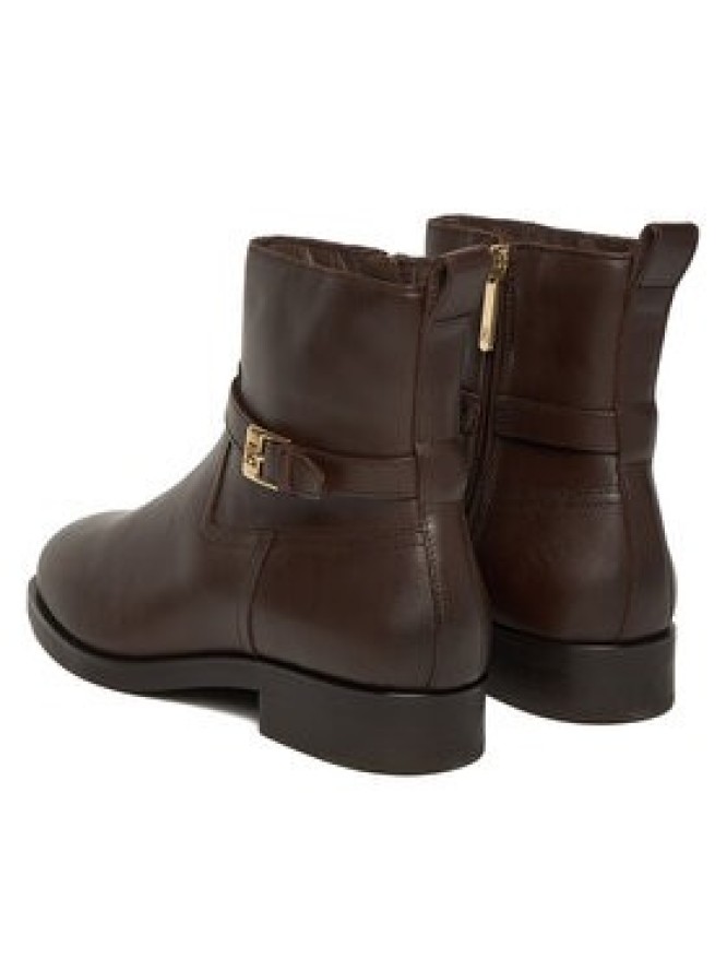 Tommy Hilfiger Botki Th Buckle Riding Leather Bootie FW0FW08781 Brązowy
