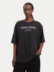 Tommy Jeans T-Shirt DW0DW22803 Czarny Oversize