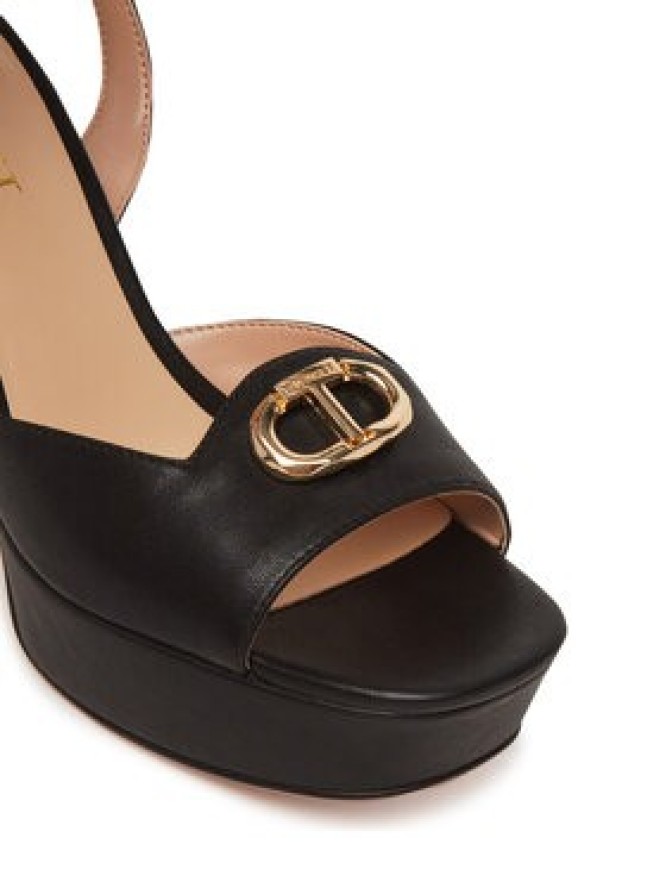 TWINSET Sandały 251TCP122 Czarny