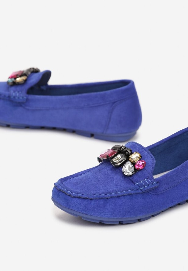 Niebieskie Mokasyny z Wkładką ze Skóry Naturalnej Veso