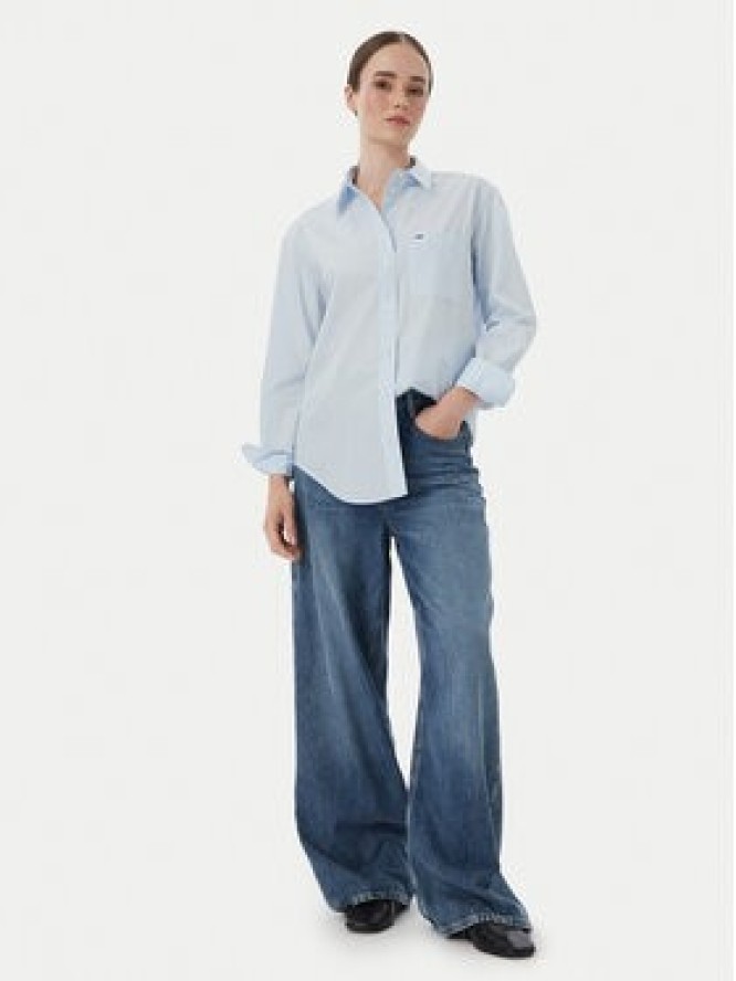 Tommy Jeans Koszula Essential DW0DW23456 Niebieski jasny Relaxed Fit