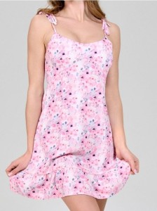 Sukienka mini w kwiaty na ramiączkach - wielobarwny