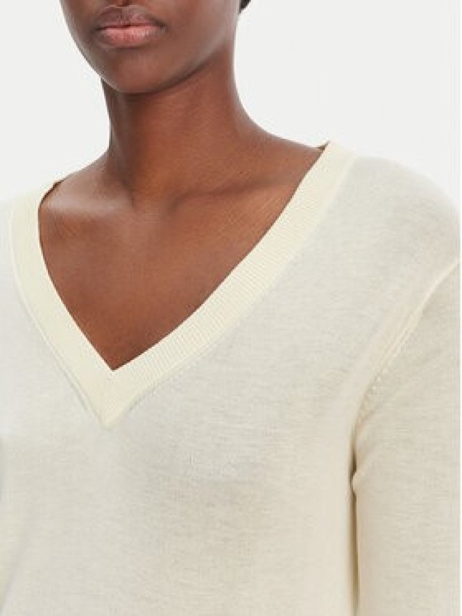 Calvin Klein Sweter LV044F324G Écru Regular Fit