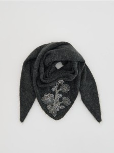 Szal z wełną - ciemnoszary
