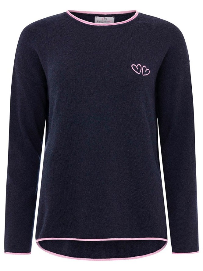 Zwillingsherz Sweter "Double heart" w kolorze granatowym rozmiar: M