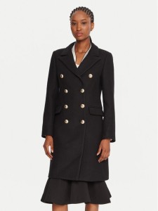 Rinascimento Płaszcz wełniany CFC0126209003 Czarny Slim Fit