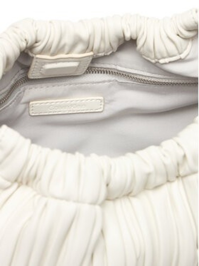 Calvin Klein Torebka Drawstring Plisse Crossbody LV04F3076G Biały