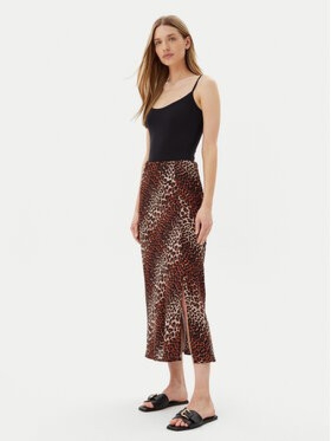 Pieces Spódnica midi Nya 17147811 Brązowy Regular Fit