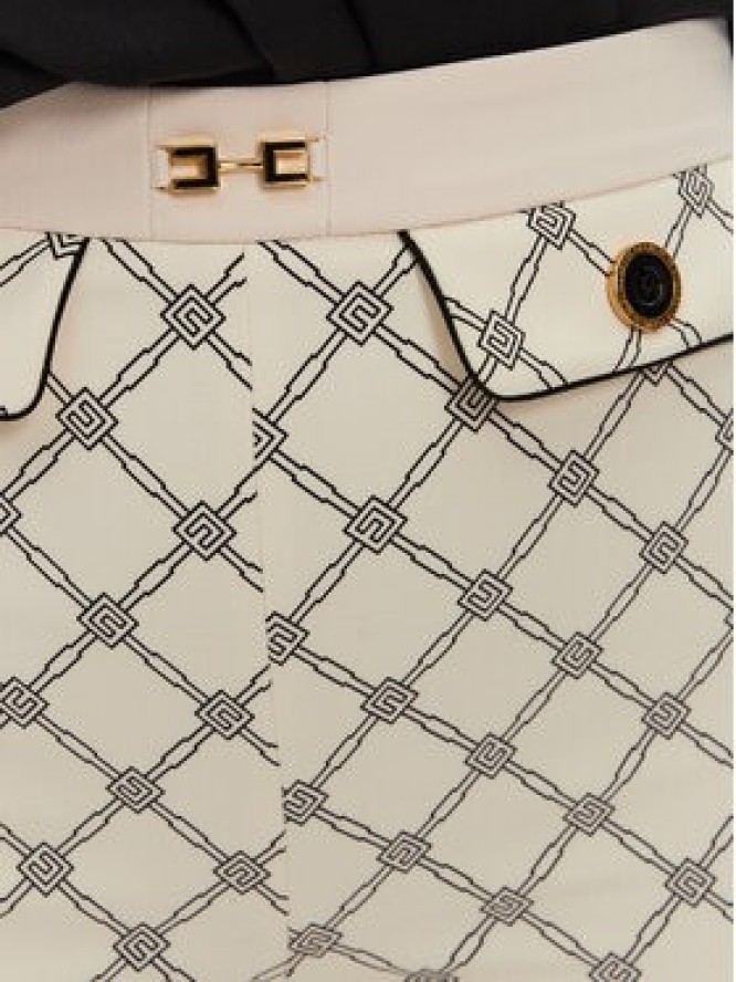 Elisabetta Franchi Spodnie materiałowe PA-S71-51E2 Écru Regular Fit