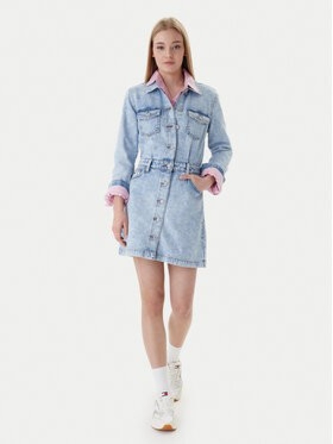 Tommy Jeans Sukienka jeansowa DW0DW22004 Niebieski Regular Fit