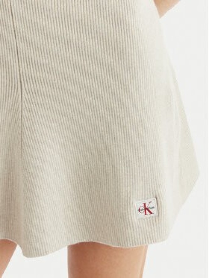 Calvin Klein Jeans Sukienka dzianinowa LV047F325G Beżowy Slim Fit