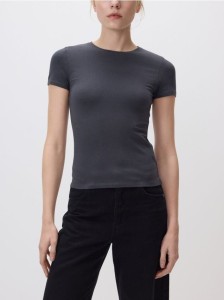 T-shirt slim fit - ciemnoszary