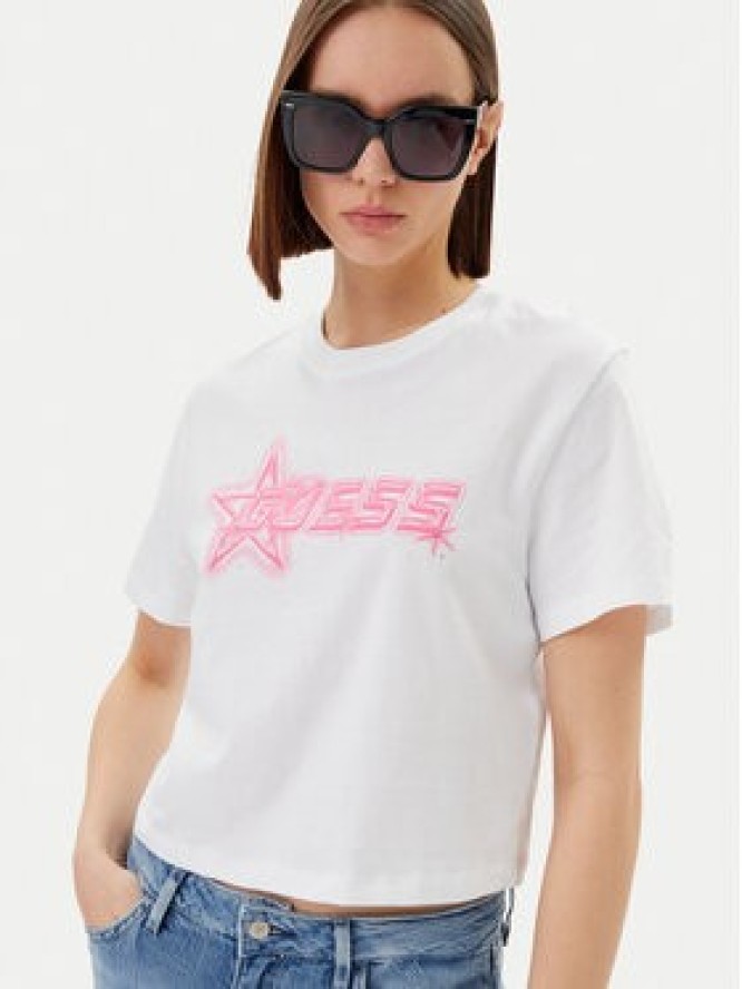 Guess T-Shirt V5GI12 K9RM1 Biały Boxy Fit