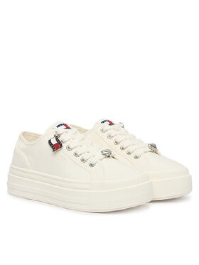 Tommy Jeans Sneakersy Tjw Flatform Sneaker Charms EN0EN02959 Biały