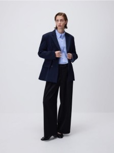 Dwurzędowa marynarka oversize - granatowy