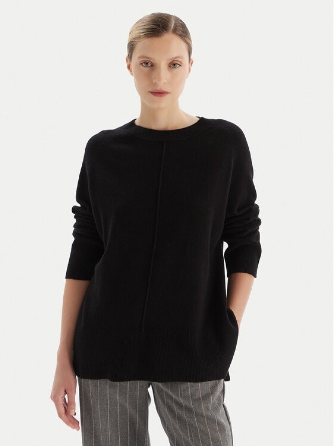 KAOS Sweter RI1KT003 Czarny Regular Fit