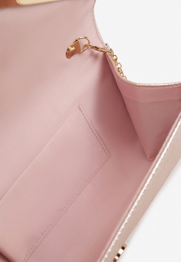 Szampańska Torebka Typu Kopertówka Ozdobiona Metaliczną Aplikacją Banolissa