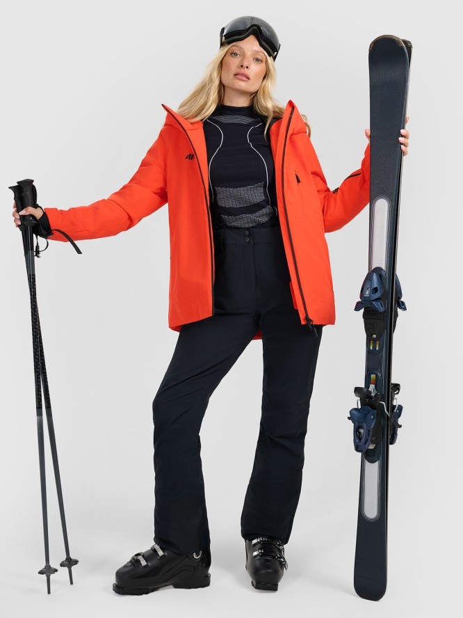4F Kurtka narciarska membrana 8000 damska - pomarańczowa L