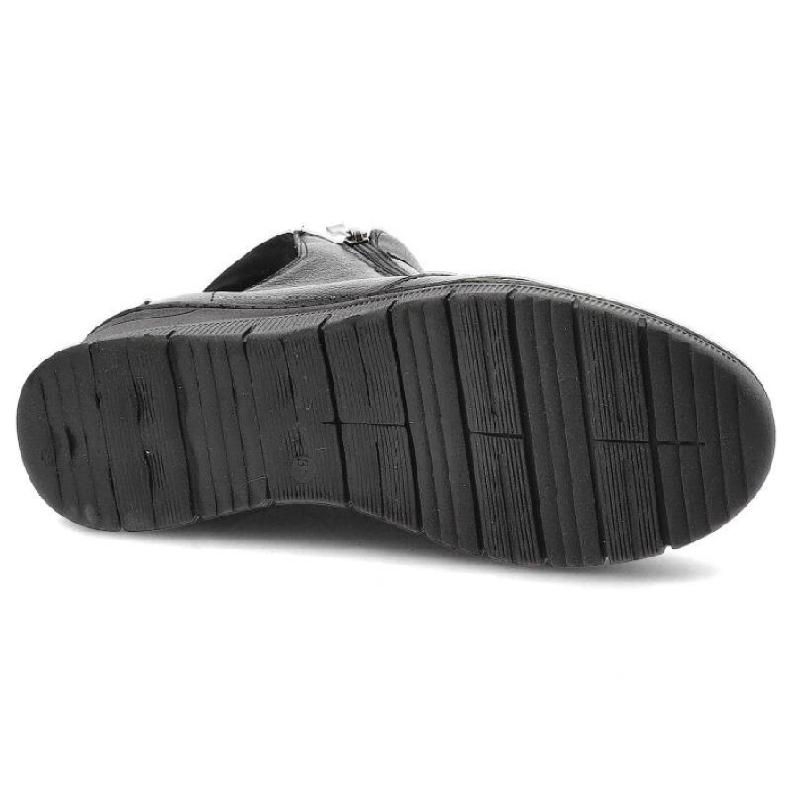 Czarne Botki Pollonus Damskie Wygodne Obuwie na Jesień