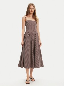 STAUD Sukienka letnia Wylie R25S2108YP Brązowy Slim Fit