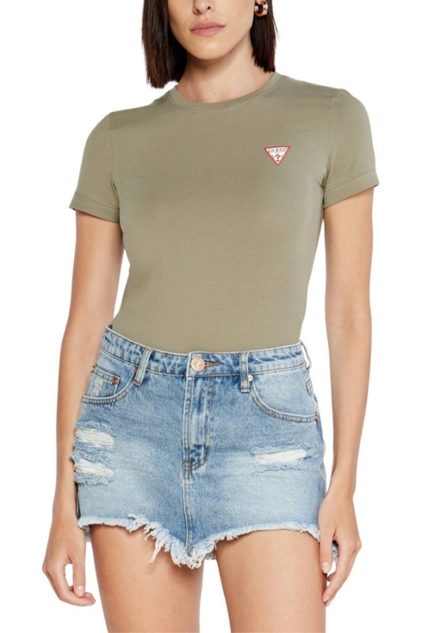 GUESS Zielony damski t-shirt Mini, Rozmiar L