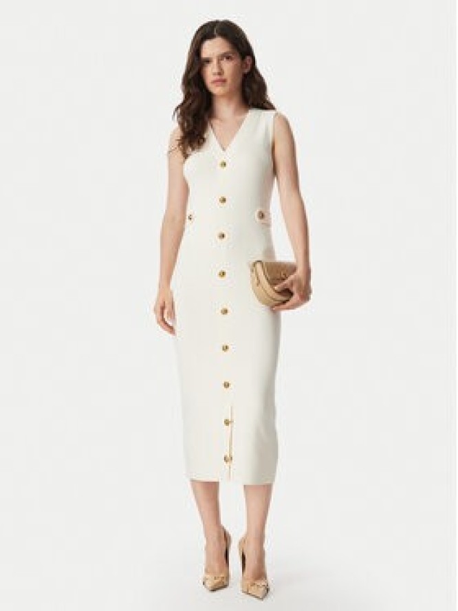 MICHAEL Michael Kors Sukienka dzianinowa MT683J25ZV Kremowy Slim Fit