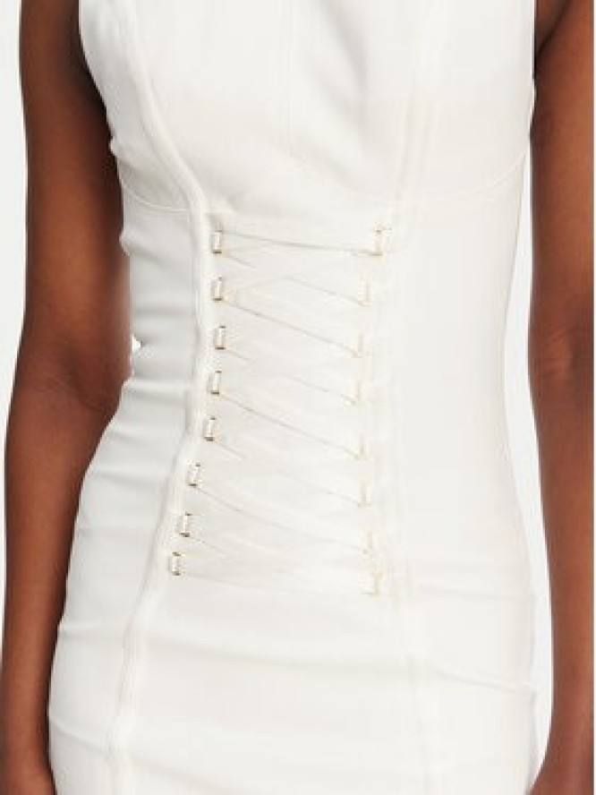 Elisabetta Franchi Sukienka koktajlowa AB76252E2 360 Biały Slim Fit