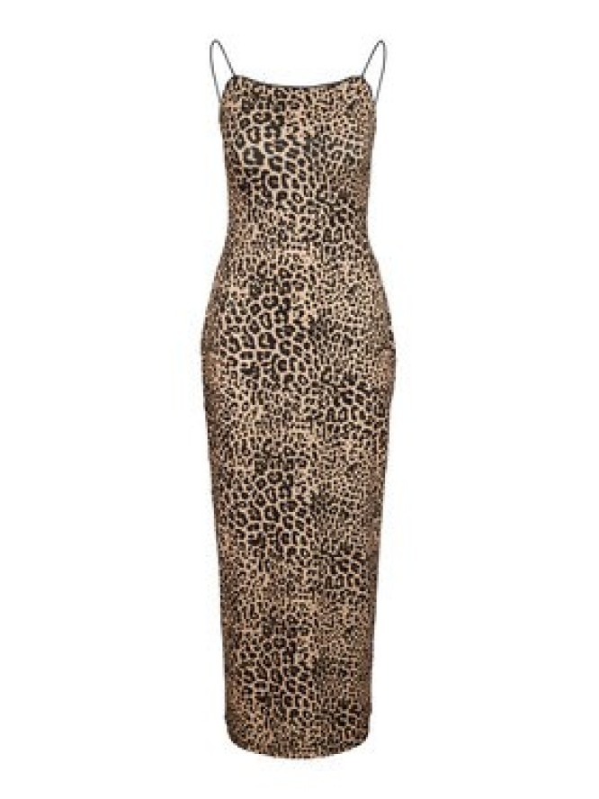 Noisy May Sukienka letnia Avery 27034320 Brązowy Slim Fit