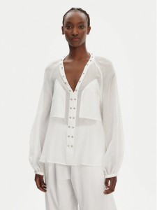 PINKO Bluzka Darren 105281 A2M7 Biały Regular Fit