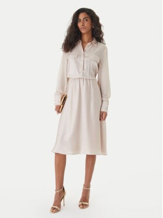 Fracomina Sukienka codzienna FY26SD2025W41101 Écru Regular Fit